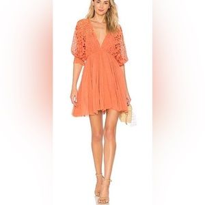 Free people Bella note dress in terra cotta color!